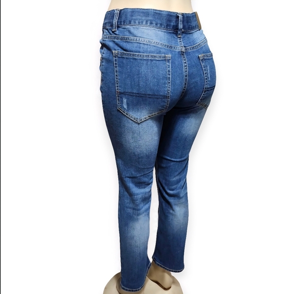 Tommy Hilfiger High Rise Distressed Blue Jeans - Picture 5 of 9